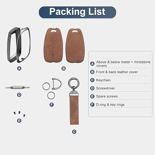 Miniatura 7 de YO&YOYE Compatible con funda de llavero Chevy con llavero de cuero para Chevrolet Equinox Malibu Cruze Camaro Tahoe Silverado Traverse Blazer Sonic