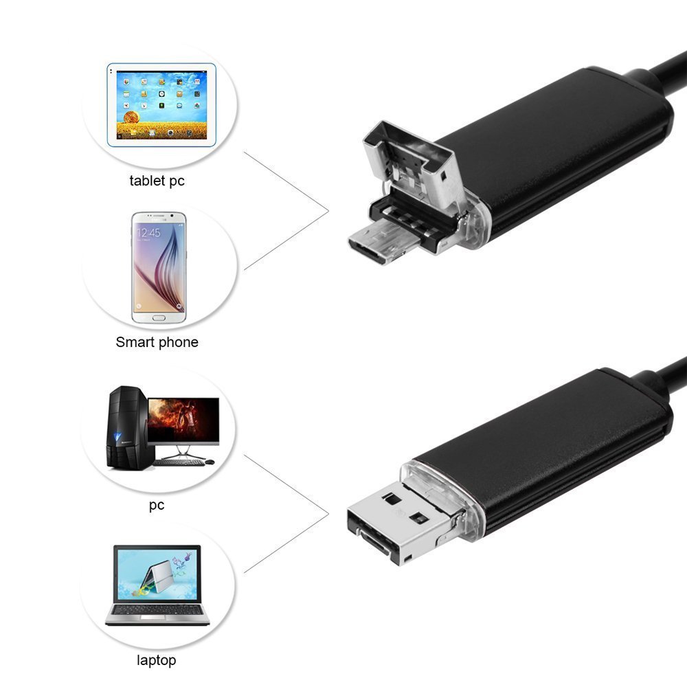 Buy USB Endoscope Borescope 10M Inspection Camera 2 in 1 5.5mm HD