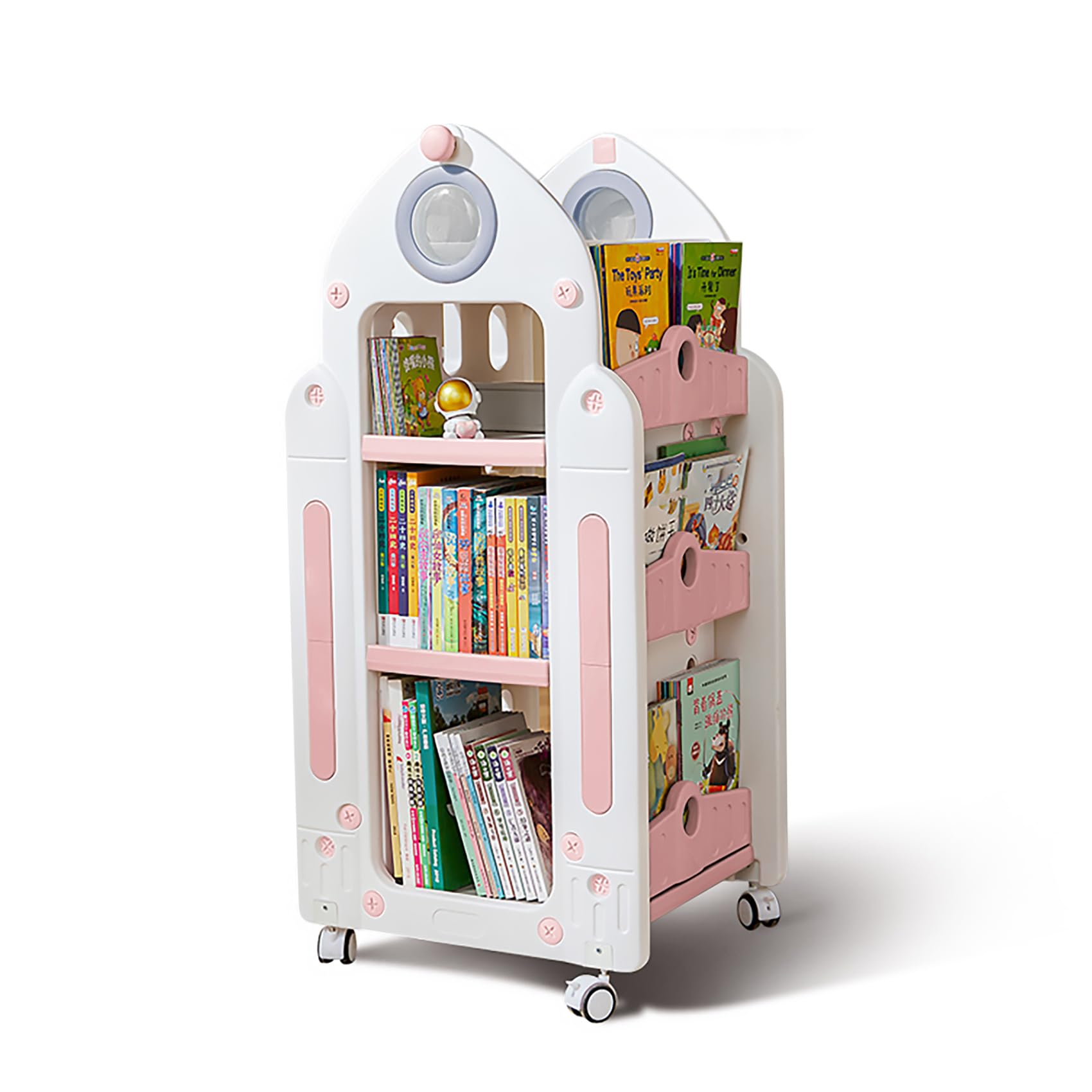 Unicoo Kids Rocket Toy Storage Organizer Mobile Kids Bookshelf