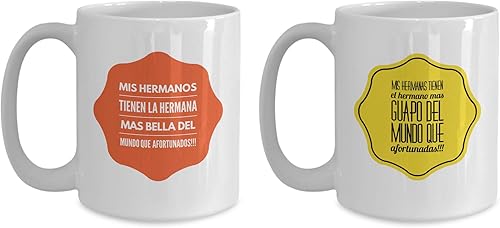 Regalo para hermana  Taza de café para hermano  Perfecto regalo para navidad, graduados, profesionales y estudiantes  Vaso con afirmaciones positiv,