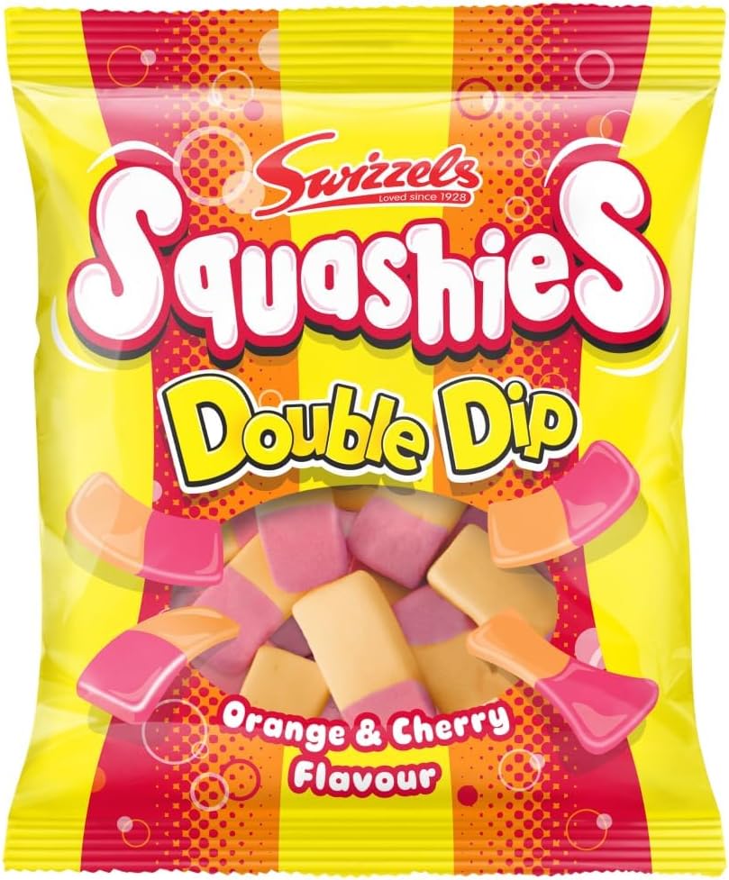 Swizzels Squashies Double Dip Orange & Cherry Flavour 120g
