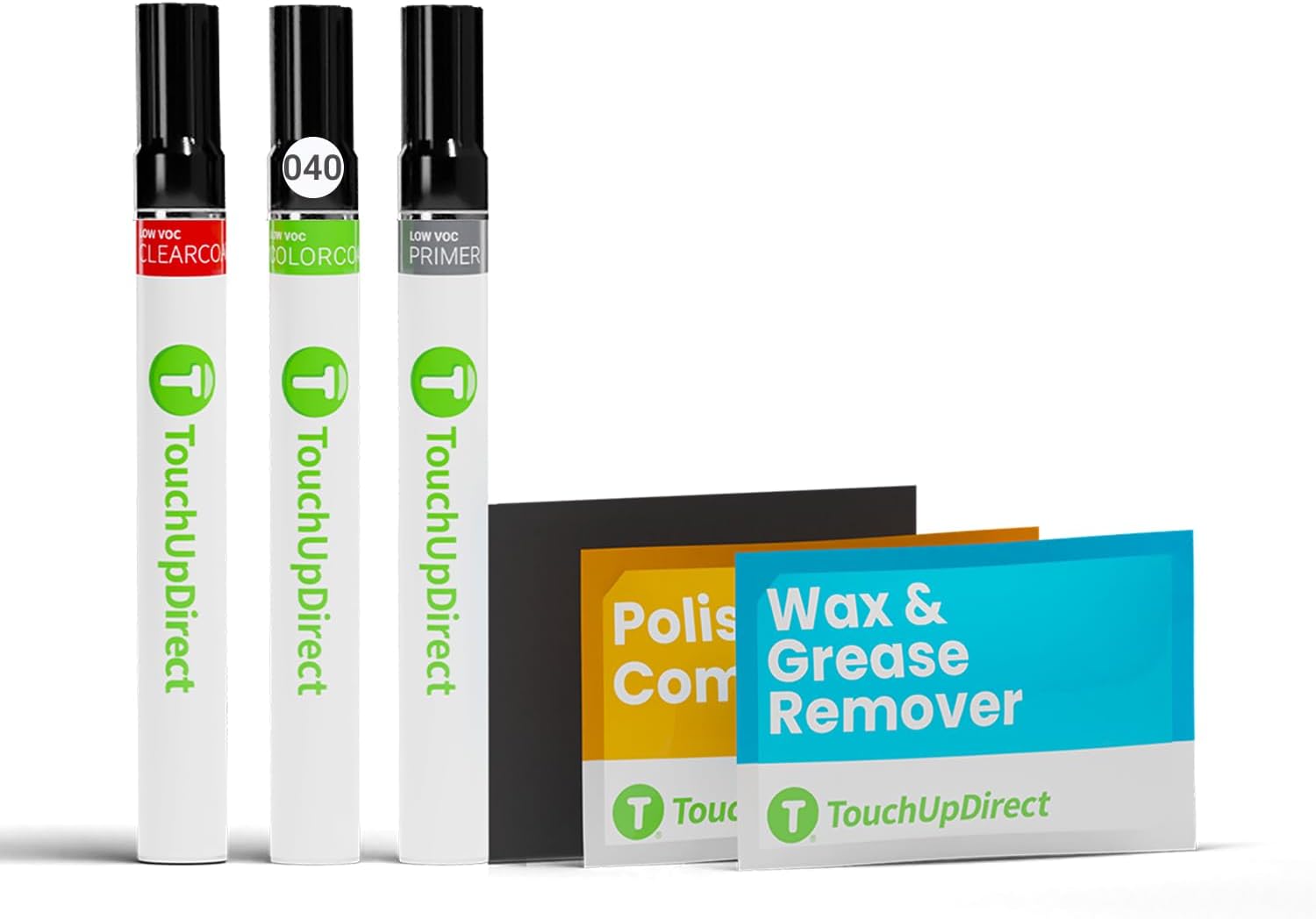 TouchUpDirect Car Paint Touch Up Brush Kit – Compatible with Toyota 040 Super White Exact Match Auto Paint Kit with Primer, Car Color and Clearcoat, for Repainting and Scratch Repair, Platinum Kit