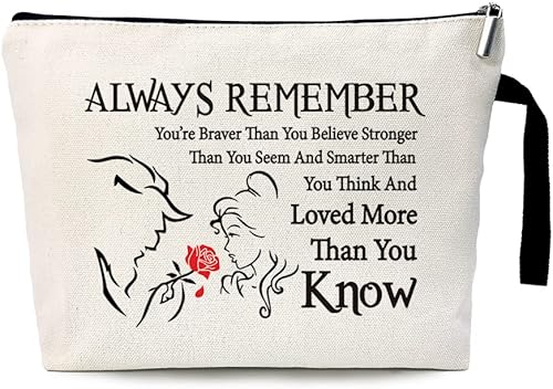 ZHANTUONE Bolsa de cosméticos Beauty Beast Story, You Are Braver Stronger Smarter Than You Think - Bolsa de cosméticos, regalos inspirados en