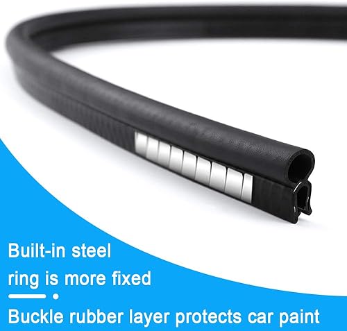 Vista 5 de Storystore Burlete Meteorológico para Puerta Automotriz de 33 Pies, Moldura de Borde de Goma para Puerta de Automóvil, Tira de Sellado Junta
