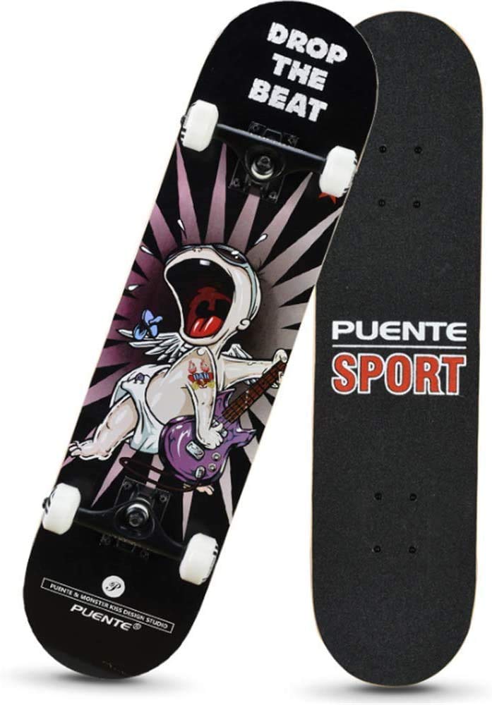 Amazon.com: WSJYP Complete Skateboard, Double Kick Trick