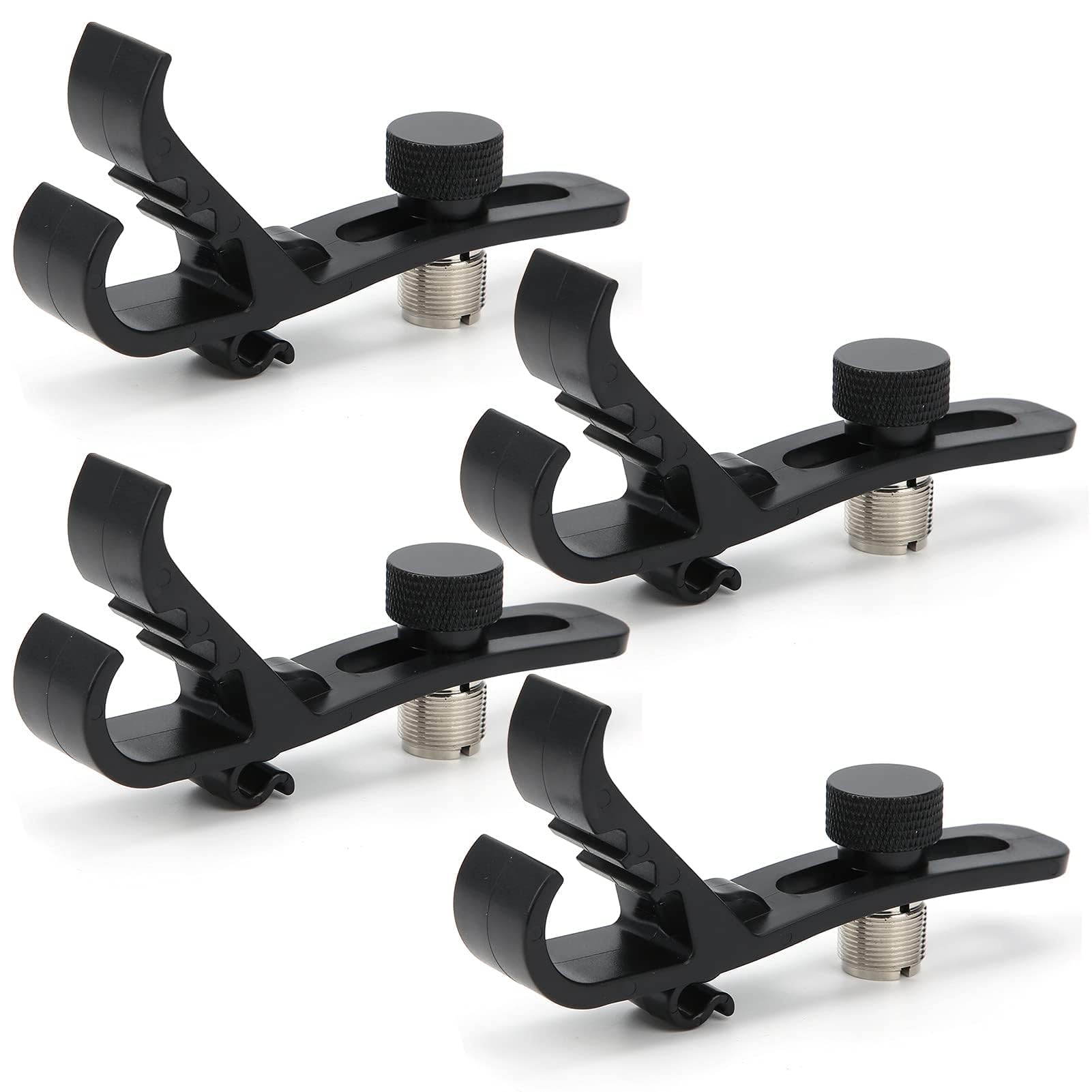 Abrazaderas Para Micrófono Soporte, Soporte De Tambor Para Micrófono Borde De Tambor A Prueba De Golpes Clip Para Micrófono Suministros Para Instrumentos Para Amantes Música (Paquete De 4)