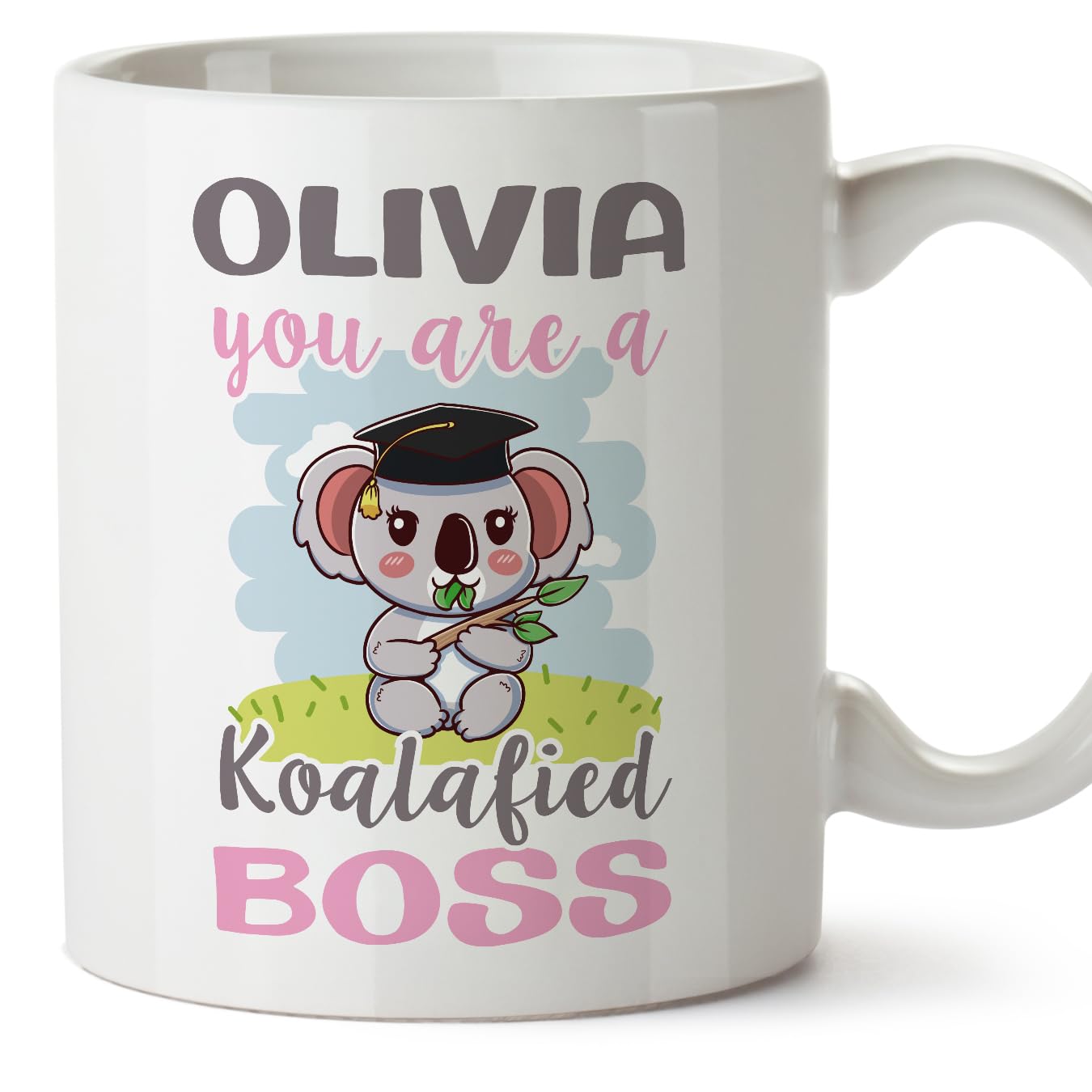 MUGFFINS Personalised Mug for BOSS Woman - in English - Custom Koalafied - Funny Custom Gift for Colleagues - Ceramic 11oz Mug — image 1