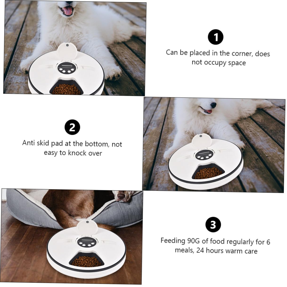 Levemolo Comedero Automático para Perros con Temporizador Tolva de Almacenamiento Desmontable Plato Resistente Antideslizante para Alimentación y Control de Porciones Diarias