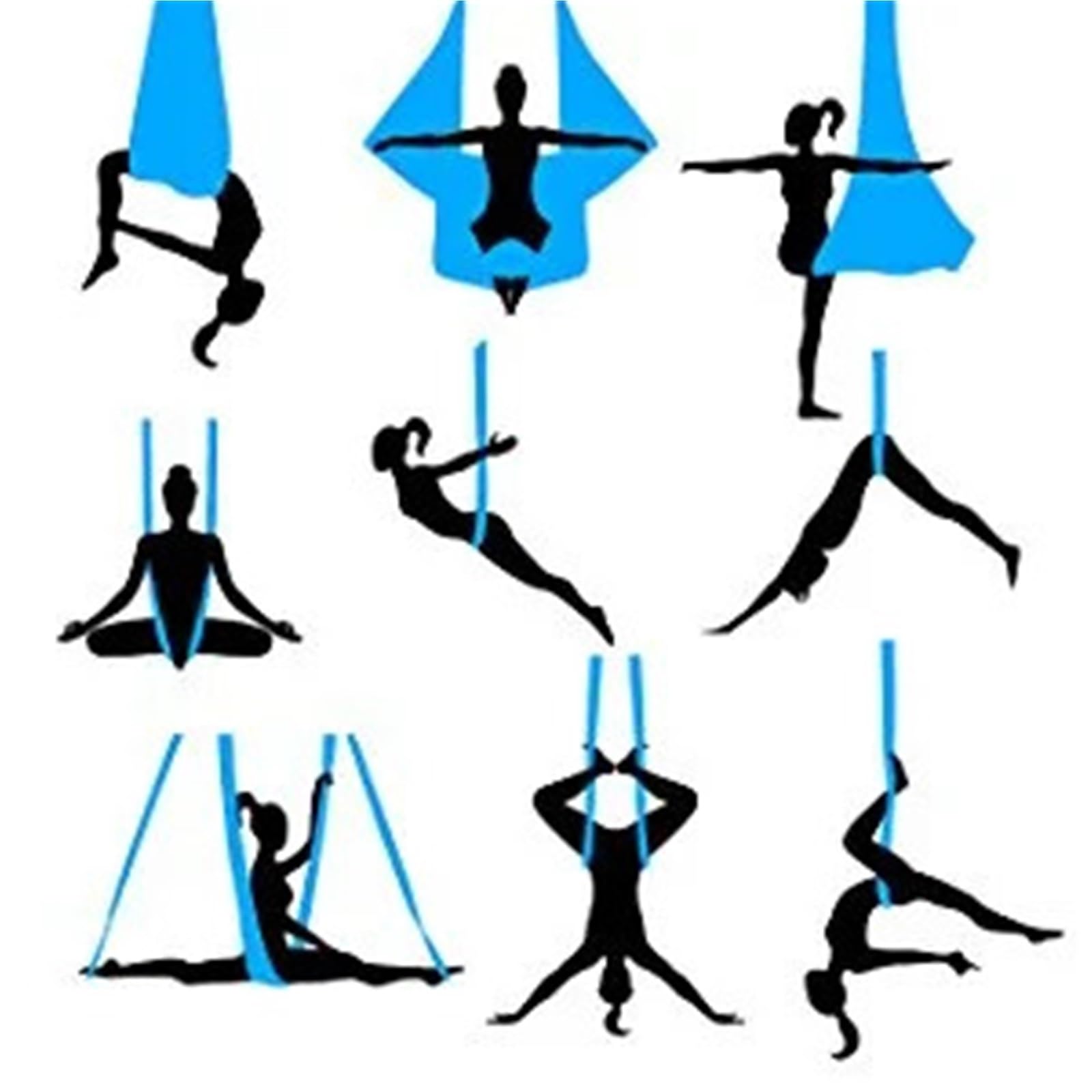 Columpio Yoga Aereo Hamaca aérea for Yoga de 5,5 Yardas, Columpio for Fitness y Yoga, inversión de Yoga antigravedad, flexibilidad Mejorada, Fuerza Central