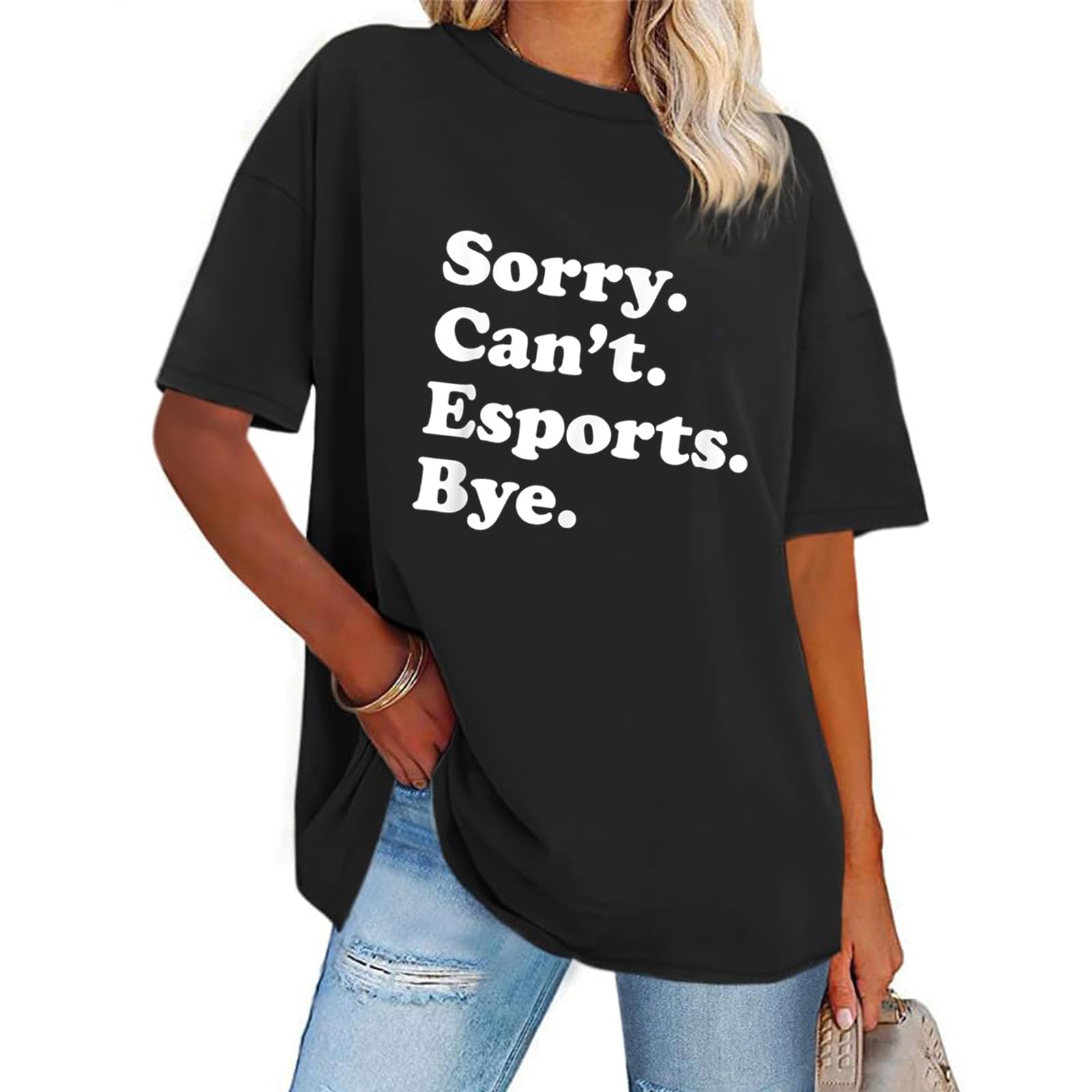 Sorry Can't Sports Bye Graphic Tee,Women's Trendy Shirts,for Summer Outdoor Tshirts