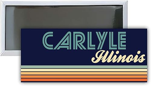 Carlyle Illinois Souvenir 4.75x2-Inch Rectangle Fridge Magnet Retro Design
