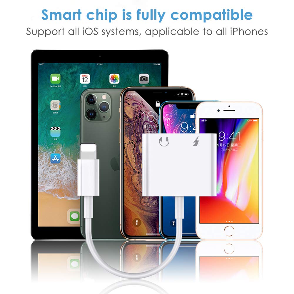 Apple MFi Certificato] Adattatore Cuffie iPhone Lightning a 3,5 mm,Adattatore Jack per Cuffie AUX Audio Auricolari Compatibile con iPhone 13 Pro/13/12/11/XS Max/XS/XR/X/8/8 Plus/7/7 Plus