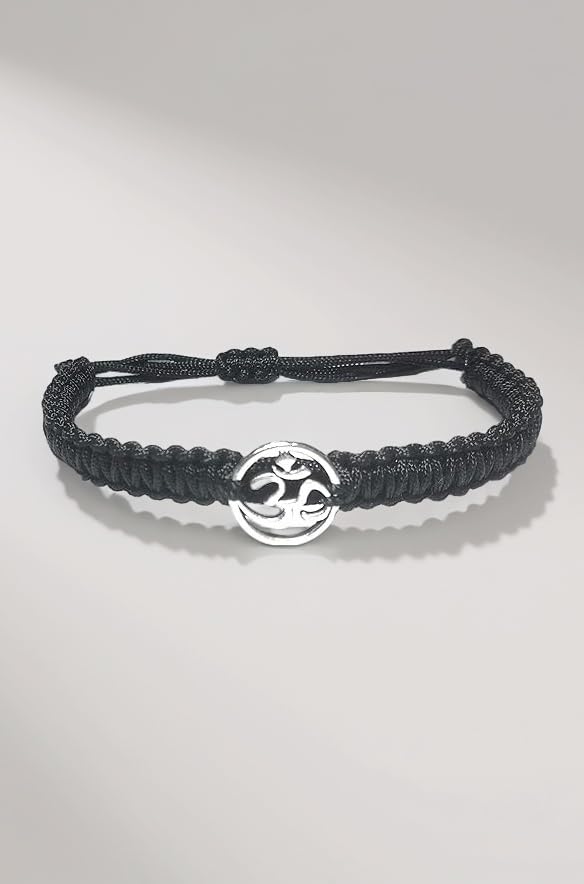 Men's and Women's and Boy's and Girl's OM Bracelet (Black Thread)