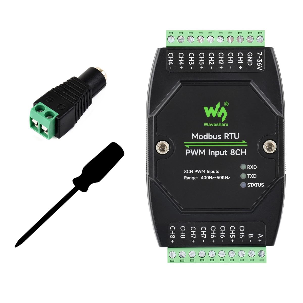 KLAYERS Industrial 8-Channel PWM Input PWM Input Module,Supports 7~36V Wide Range Power Supply