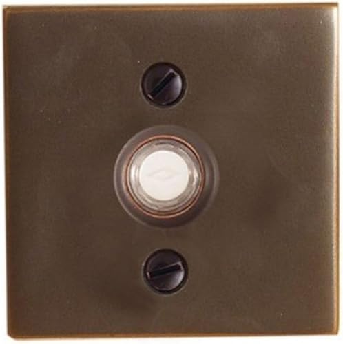 Emtek 2459 2-1/2" ancho estilo cuadrado latón iluminado timbre roseta del sujetador, níquel satinado
