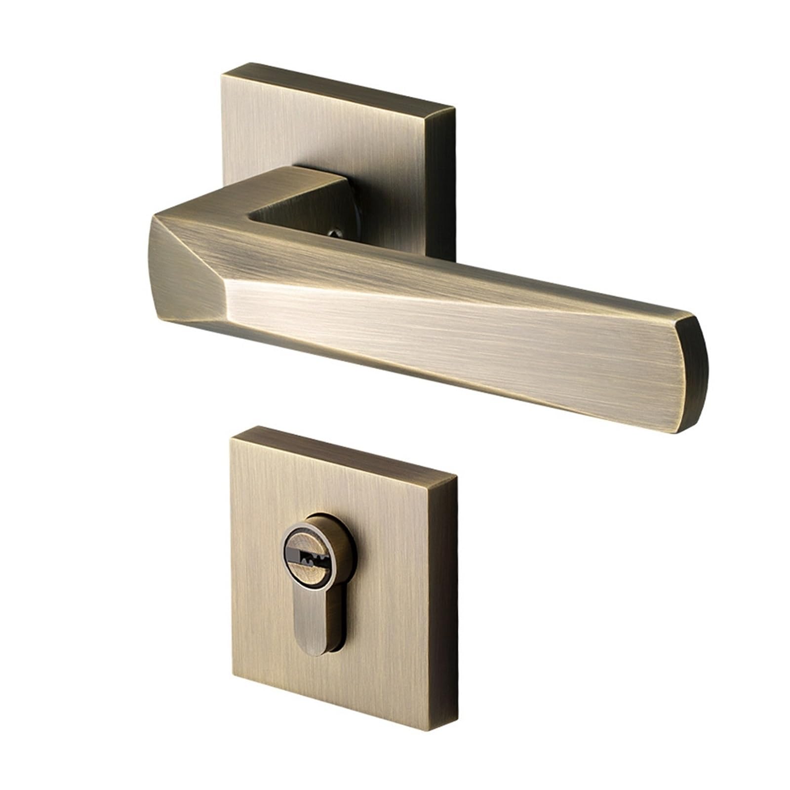 NYRXRYTCA Split Lock Bedroom Magnetic Silent Door Handle Bronze Door Lock Indoor Room Door Handle Lock(Bronze silent door lock)