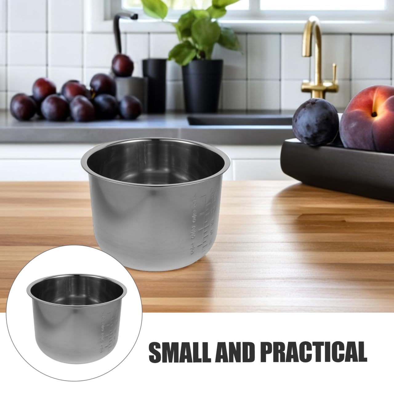 Alipis Olla Cocina Interior 6L Olla Arrocera Acero Inoxidable Reemplazo Olla Interior Revestimiento Tanque Antiadherente Contenedor Accesorios para Olla Arrocera