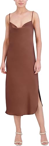 BCBGMAXAZRIA Cowl Neck Sleeveless Slip Midi Dress Vestido de Fiesta Informal, Ca