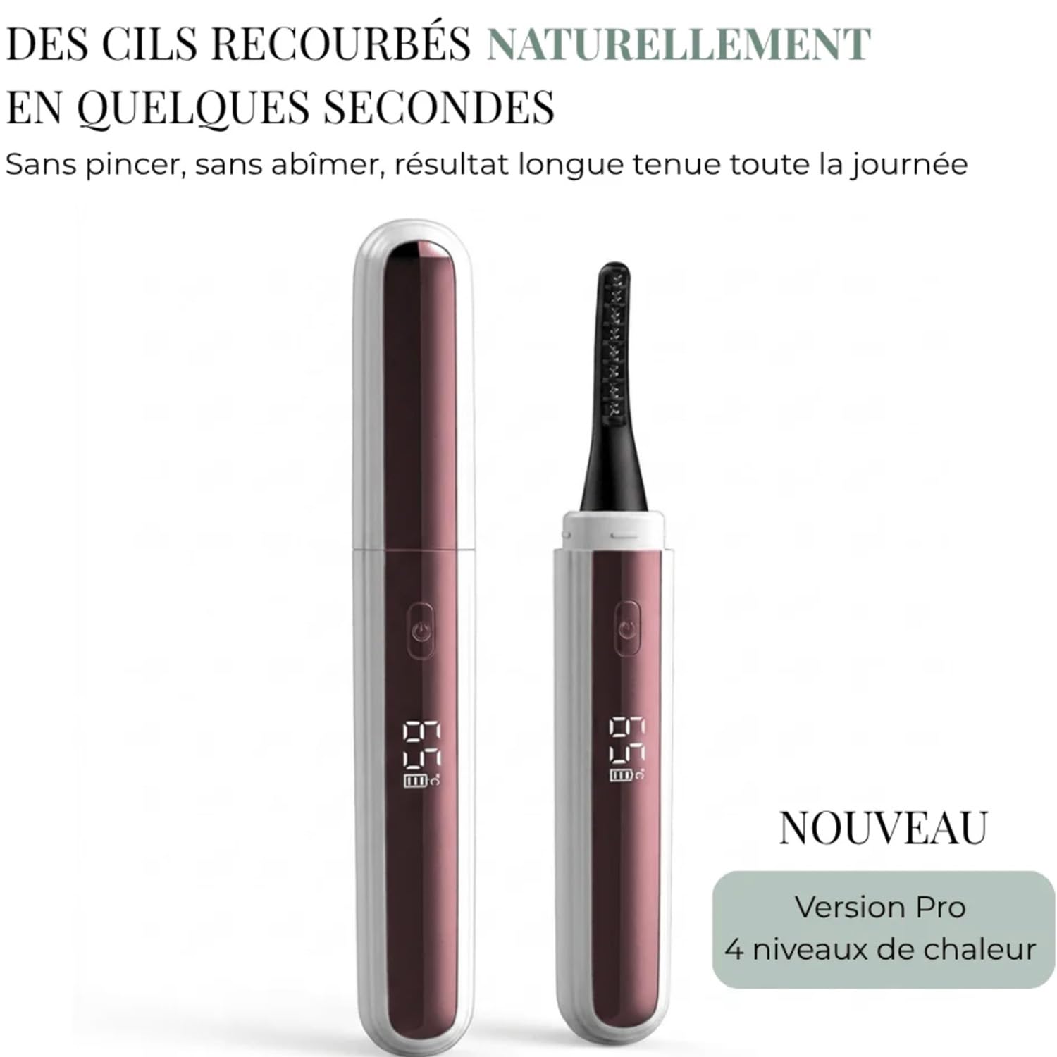 Yunae Curler Recourbe Cils Chauffant, 4 Niveaux De Température Réglables.