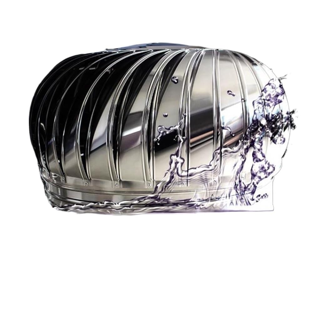 Cgjdfjhe One Color Unpowered Wind Cap, Factory Roof Ventilators Vent Cover, Stainless Steel Large Ventilated Turbine, Rotating Chimney Cowl Cap(200Mm/8Inch)