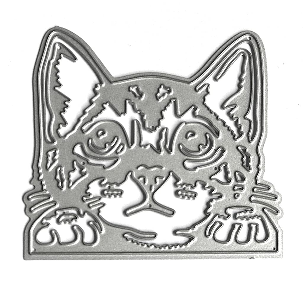 Cvzj Silver Kitten Metal Cutting Die Cuts Embossing Paper Card Craft Tag Scrapbooking For Handicrafts Carbon Steel