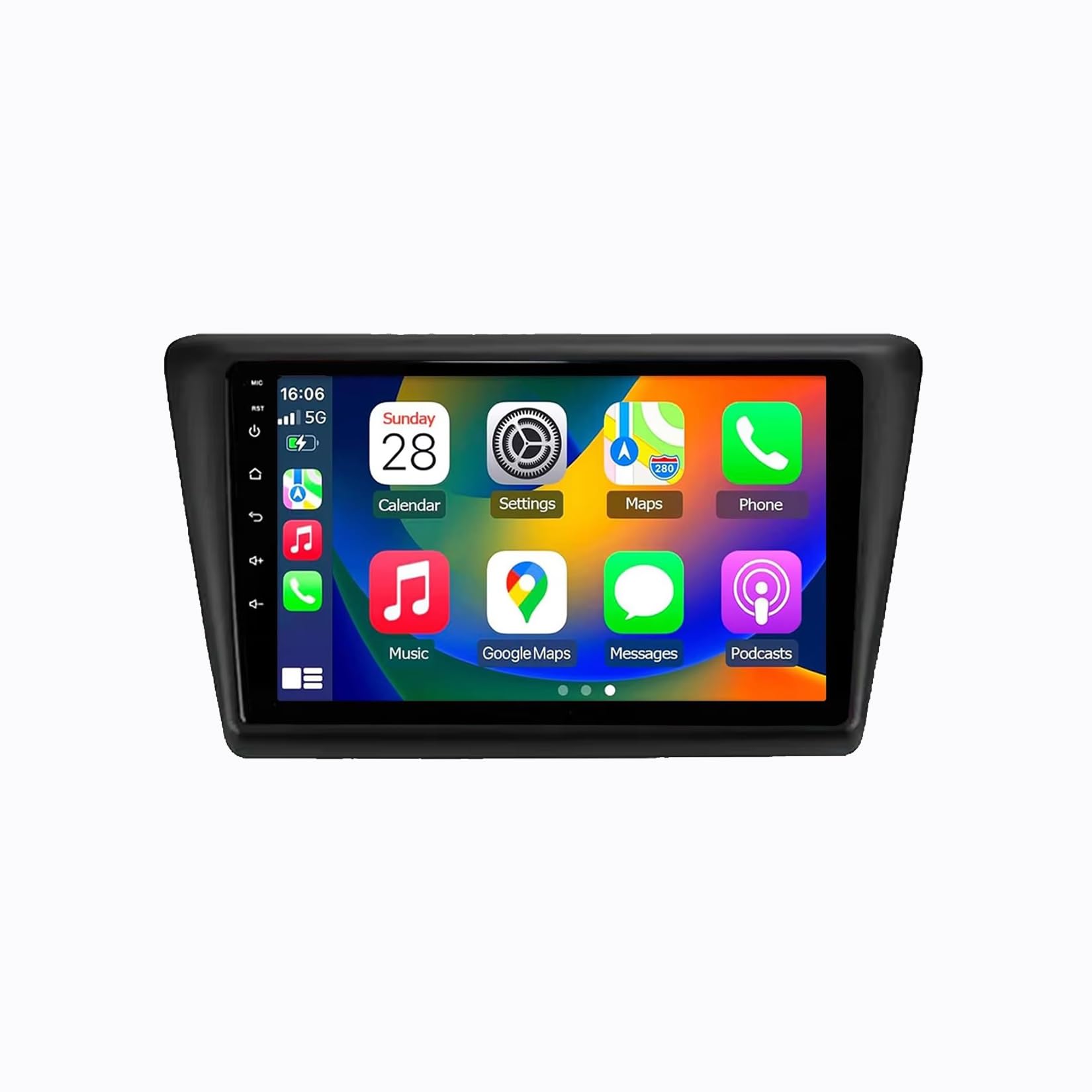 Autonavigation Car Radio Multimedia Player für Skoda Rapid 2012-2019 mit Bluetooth Fm Radio, Mirror Link, USB, Aux, Bluetooth Unterstützt Tpms, 4 Kern 2G+32G
