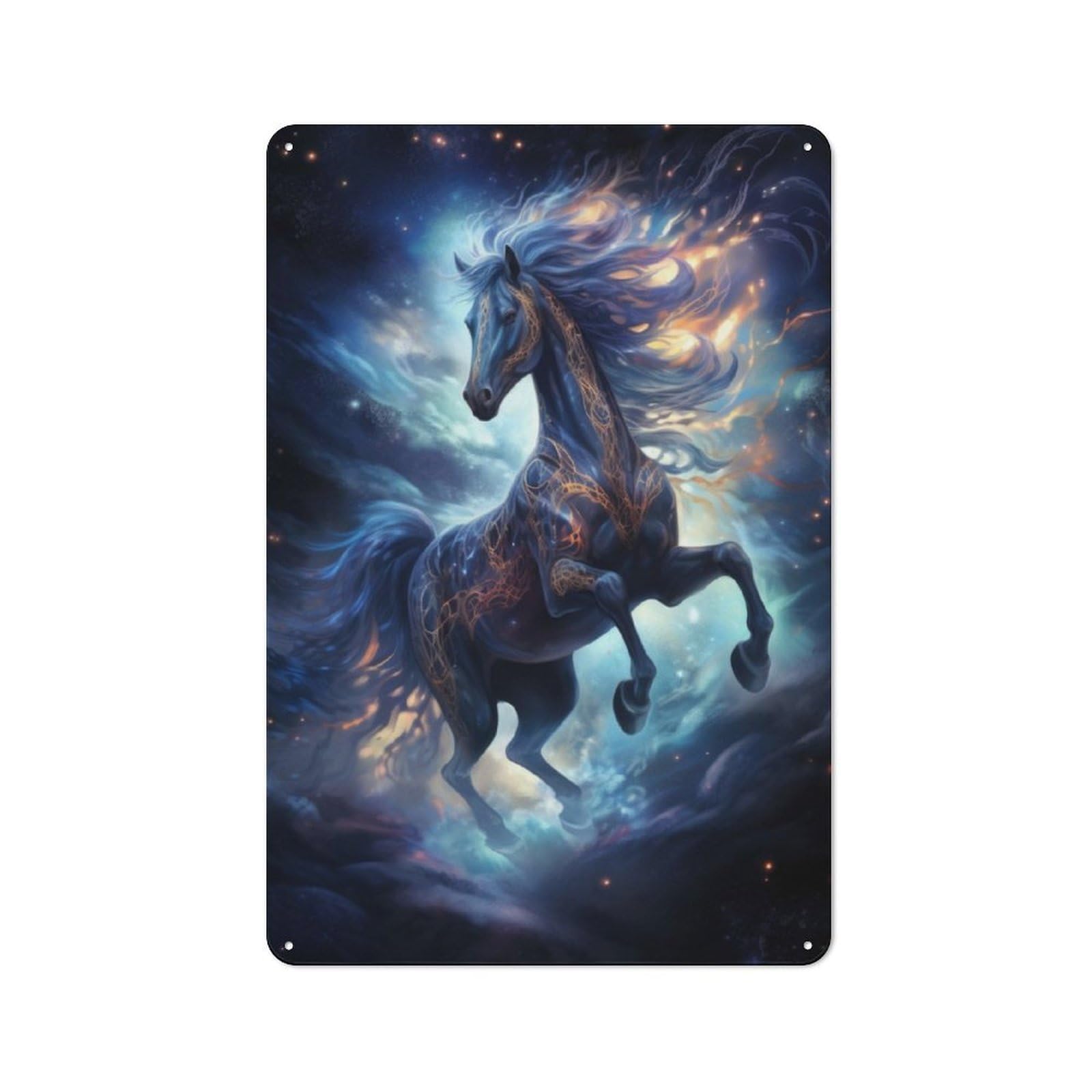Junmoney Magic Space Horse Rustic Metal Sign 30X20cm For Lounge Or Reading Corner, For Reading Corner Decorators