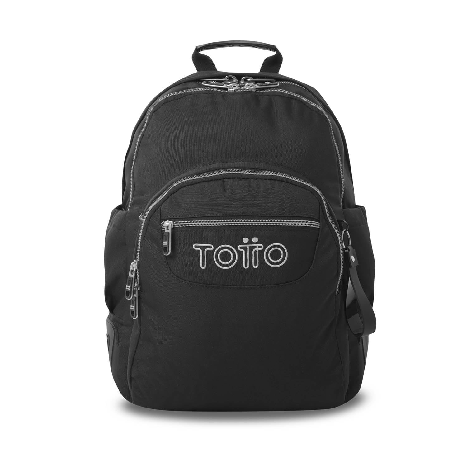 TOTTO - Mochila Escolar Grande, Modelo Rayol Ecole Solid, Capacidad 19 L, 3 Compartimentos, 2 Bolsillos Botella, Bolsillo PC 14", Espaldar Ergonómico con Flujo de Aire, Correas en S, Color Negro