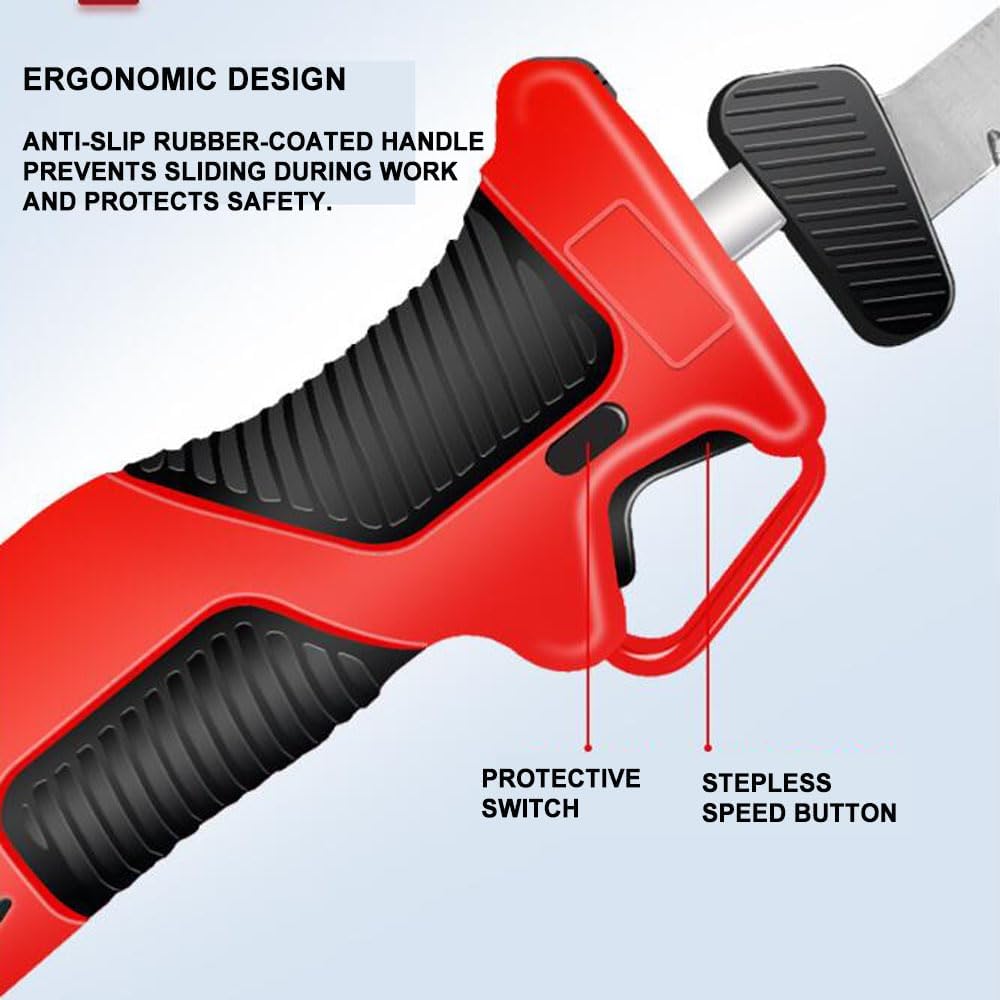 Cuchillo de Filete de Pescado eléctrico inalámbrico, Cuchillo de Filete eléctrico inalámbrico para Pescado/Pesca al Aire Libre, con 4 Cuchillas alternativas antiadherentes recubiertas de Acero