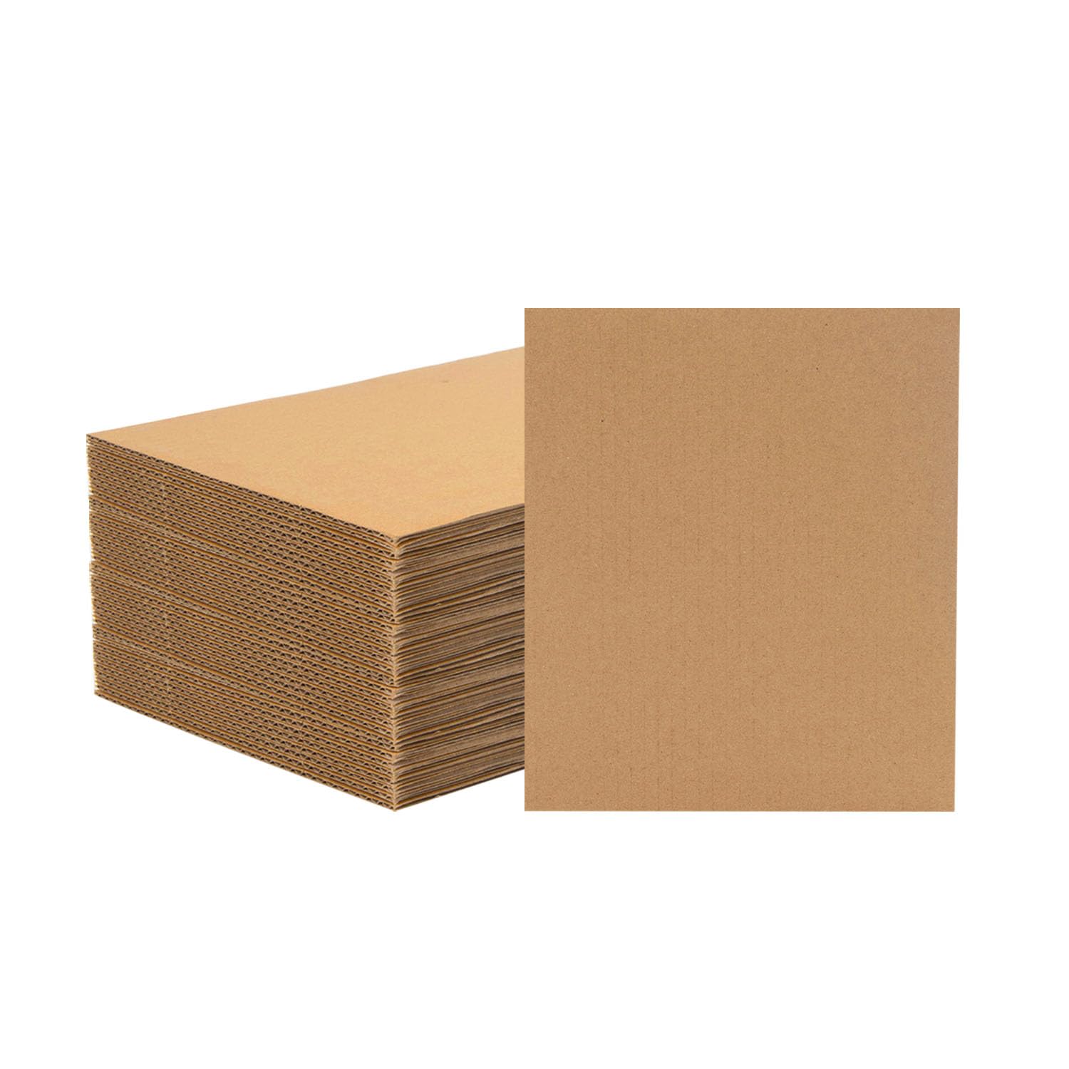 50 Pack 5x7 Inch Brown Corrugated Cardboard Sheets, Corrugated Cardboard Filler Insert Sheet Pads for Mailing, Pack Shipping, Backing, Craft Card Board