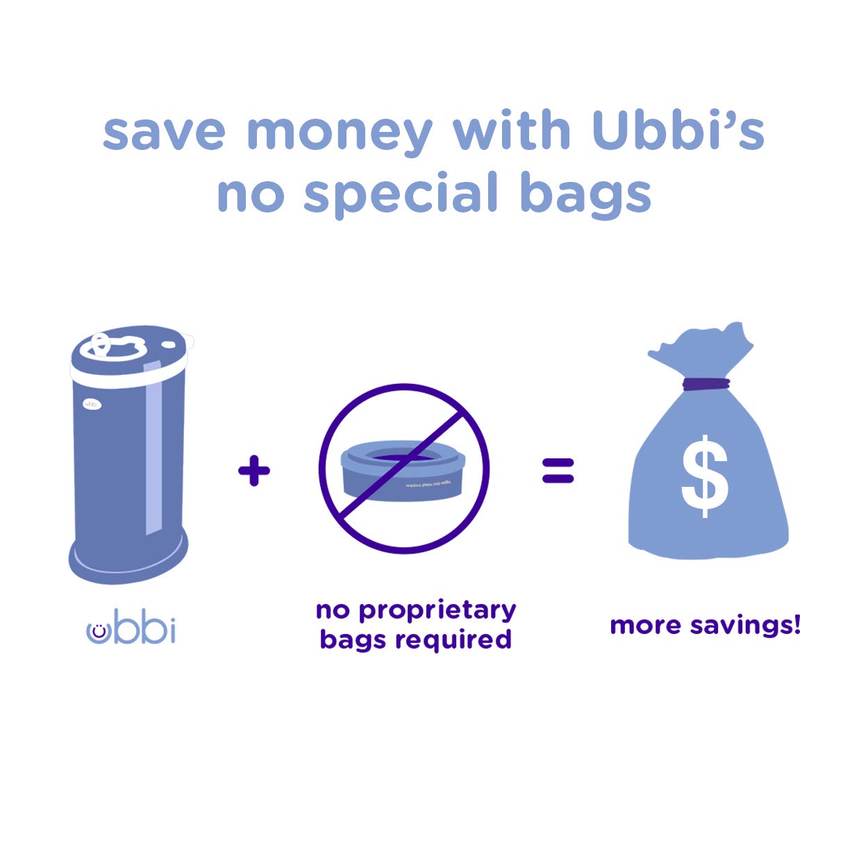 Ubbi Diaper Pail, Light Blue - Discontinued