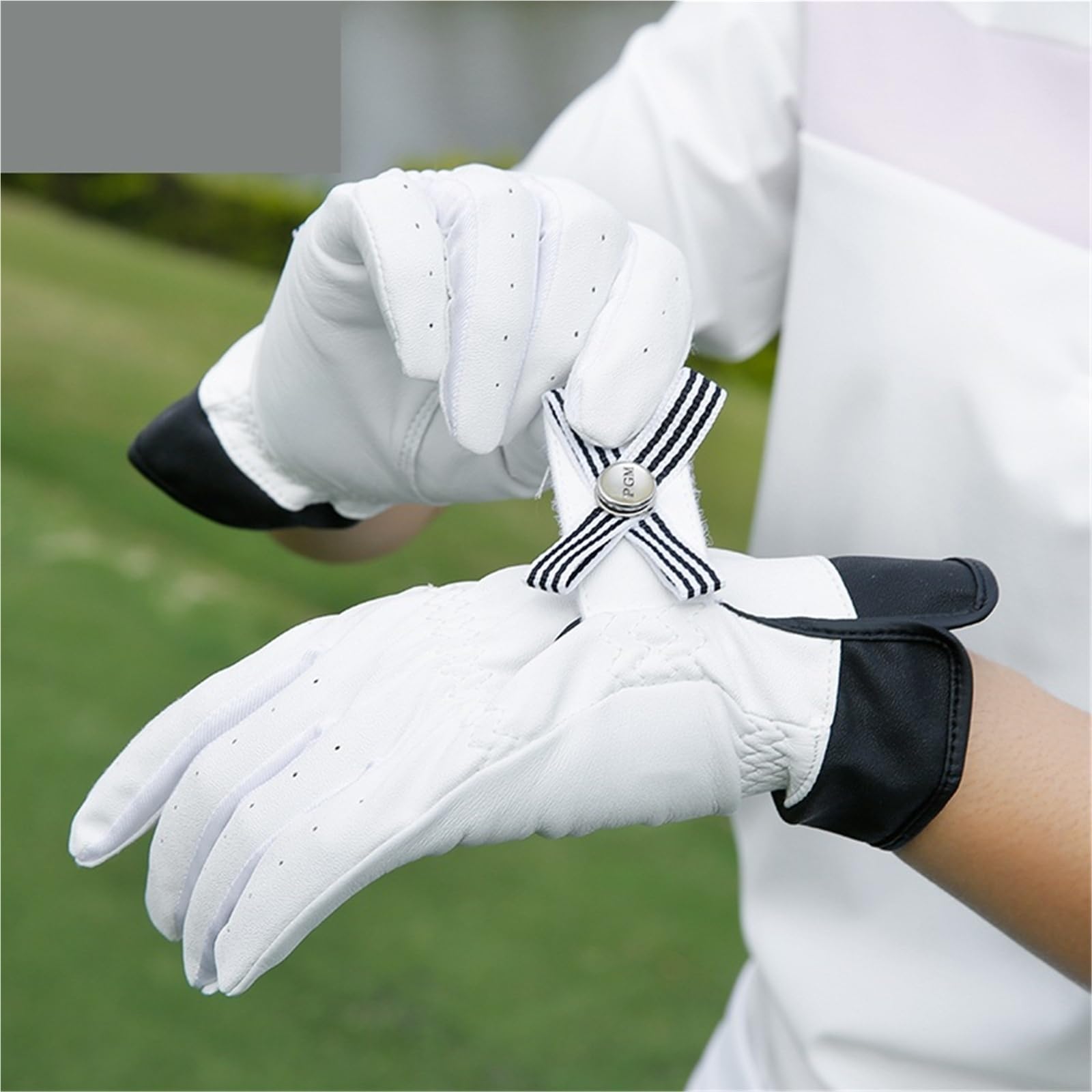 Damen-Golfhandschuhe aus Lammleder, atmungsaktiv, offene Finger, für Golfsport, Rechts- und Linkshänder