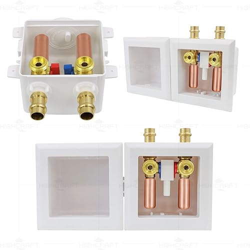 Miniatura 4 de Highcraft TC342-SI - Caja de salida de lavadora doble entrelazada con pararmartillos, prensa de 12 pulgadas, ABS blanco