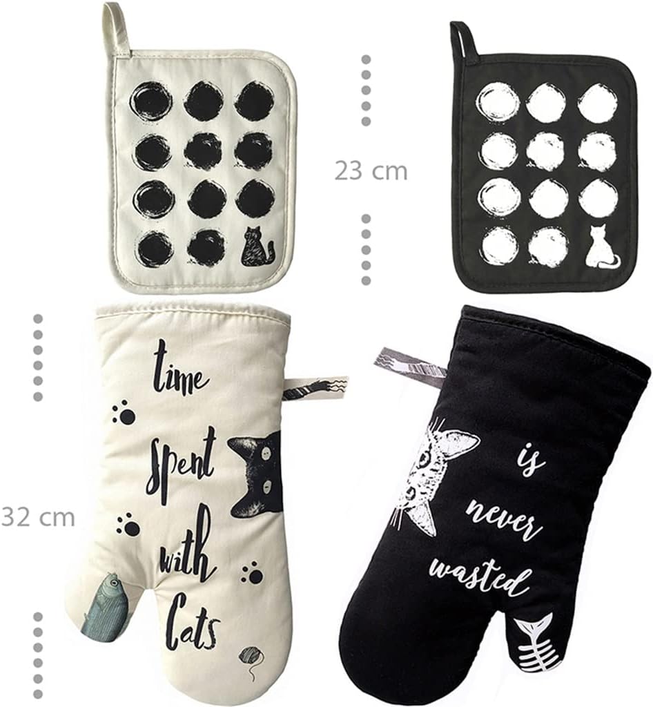 1 Pair of Cute Oven Gloves Heat-Resistant Cooking Kitchen Baking