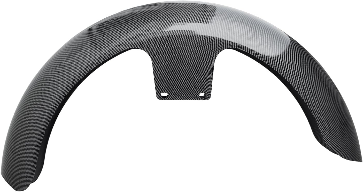 19 Inch Wrap Front Fender Motorcycle Front Mudguard for Harley Davidson Touring Electra Glide Road King Road Glide Road Street Glide, Carbon-Fiber-Like ABS Plastic