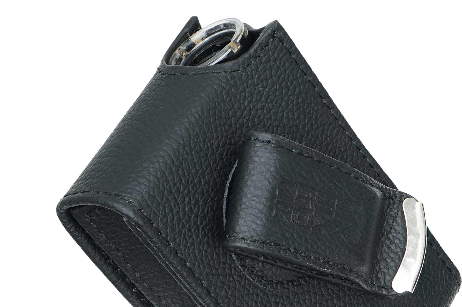 caseroxx vera pelle Borsa per pompa insulina compatibile con le pompe insulina Medtronic MiniMed serie 600 e 780G, fondina di protezione con clip da cintura in nero