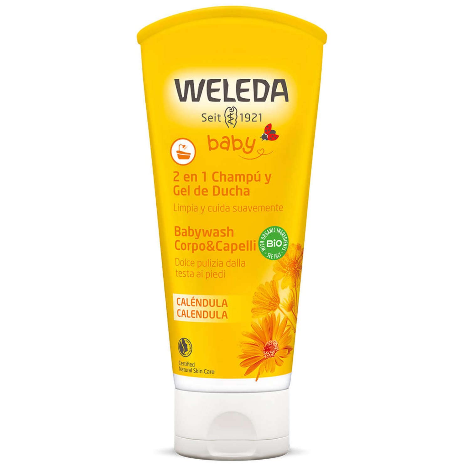Weleda Mummy Bag, comoda borsa passeggino con kit completo di prodotti cosmetici per la protezione della pelle di neonati e bambini, a base di calendula bio certificata