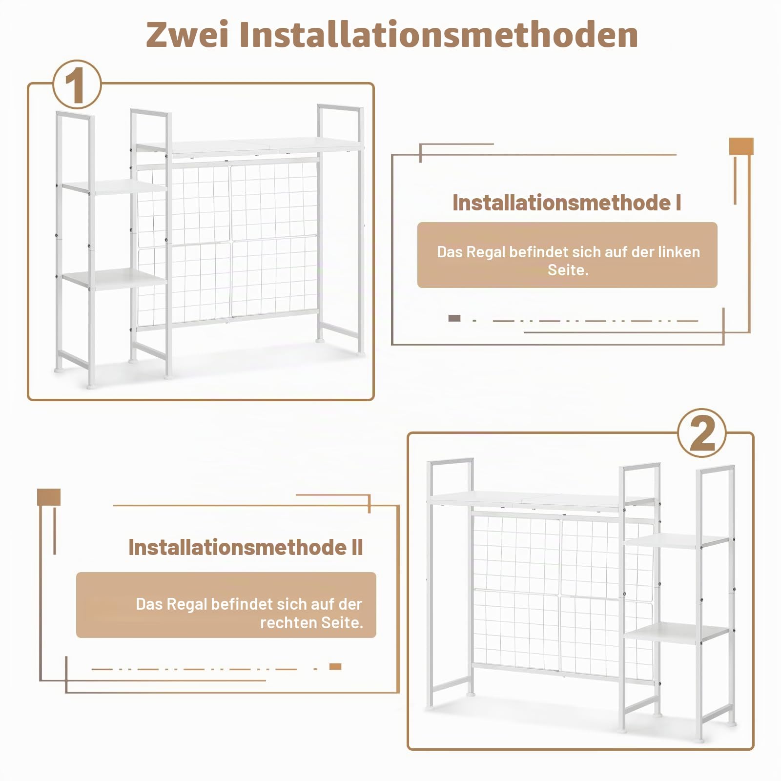 3-Tier Schreibtischregal, Schreibtisch-Stall für Computer, Bürostuhl Organizer, Heimdekoration für Zuhause, Schreibtisch-Stall für Computer