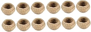 Yardwe 12 pcs the bird's nest window bird house outdoor bird cage outdoor cage finch nests for cages rustic birdhouse sparrow house bird hut woven bird house natural bird nest pearl grass