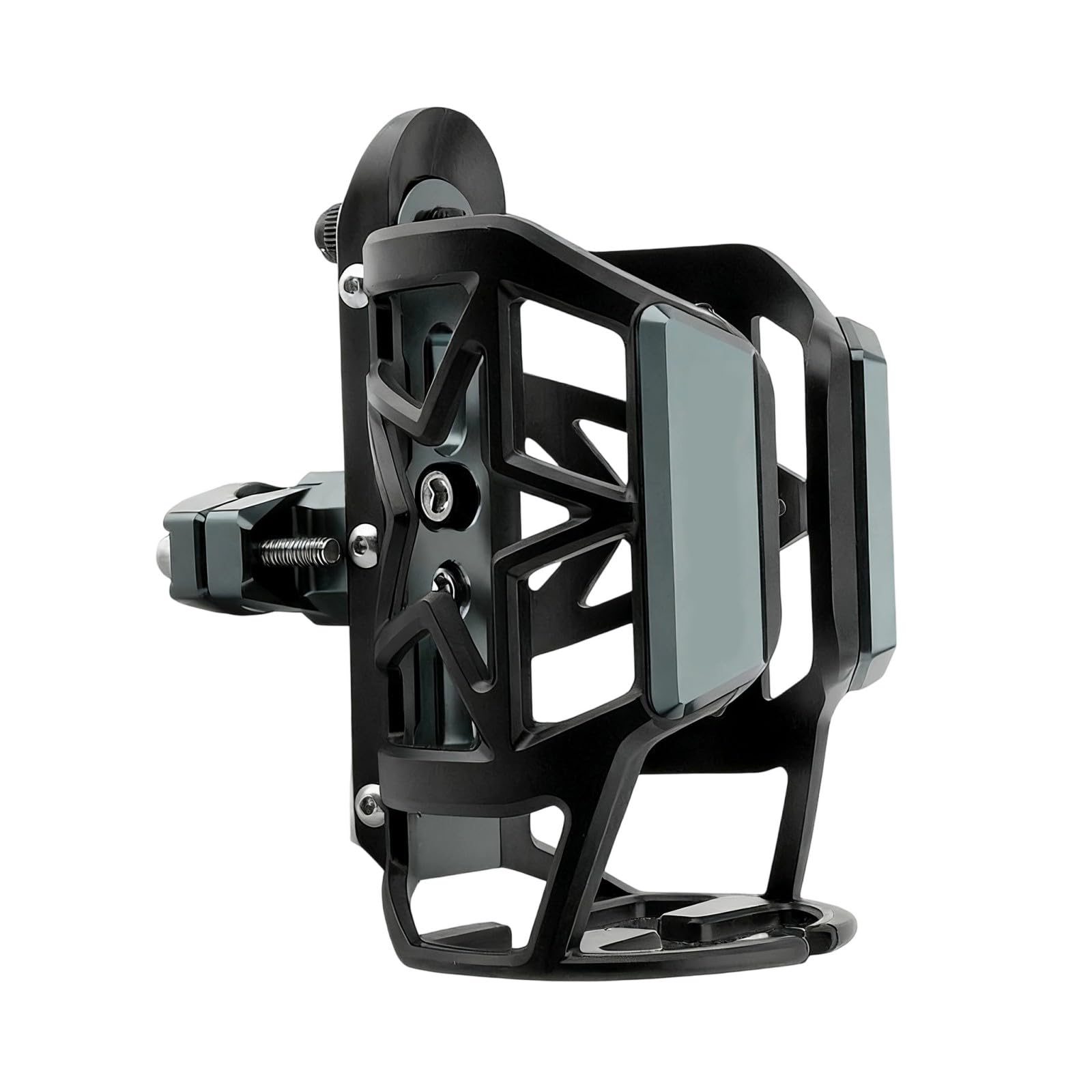 Supporto per tazza da moto con rotazione a 360°, regolabile, adatto per bottiglie da 55-85mm, costruzione in alluminio sicuro, supporto per bicicletta globale, per termofori e canterelle