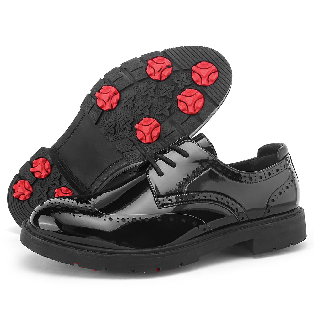 Ifrich Men's Golf Shoes Professional Man Spikeless Golf Sports Sneakers Male Golf Walking Training Shoes (Black,11.5)