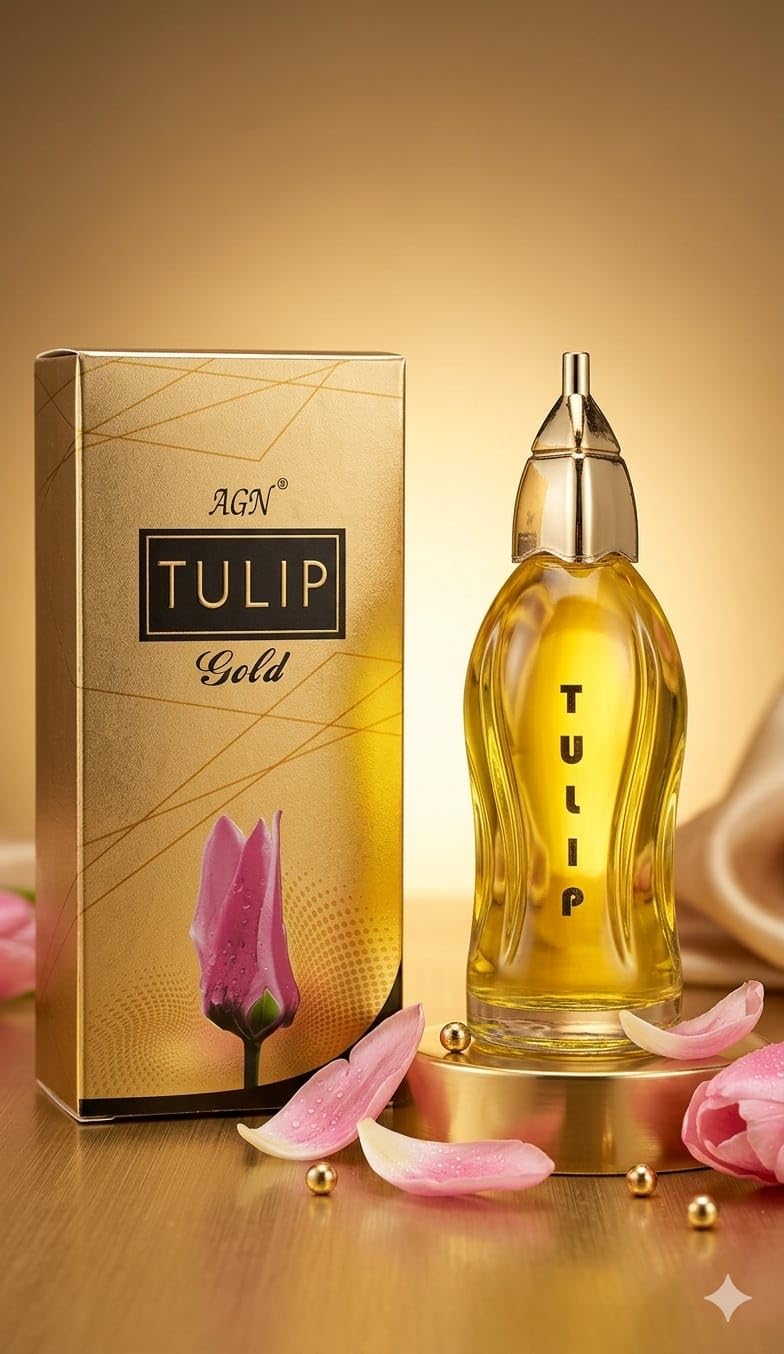 agn tulip gold eau de parfum, floral scent, long lasting, spray, 150 ml