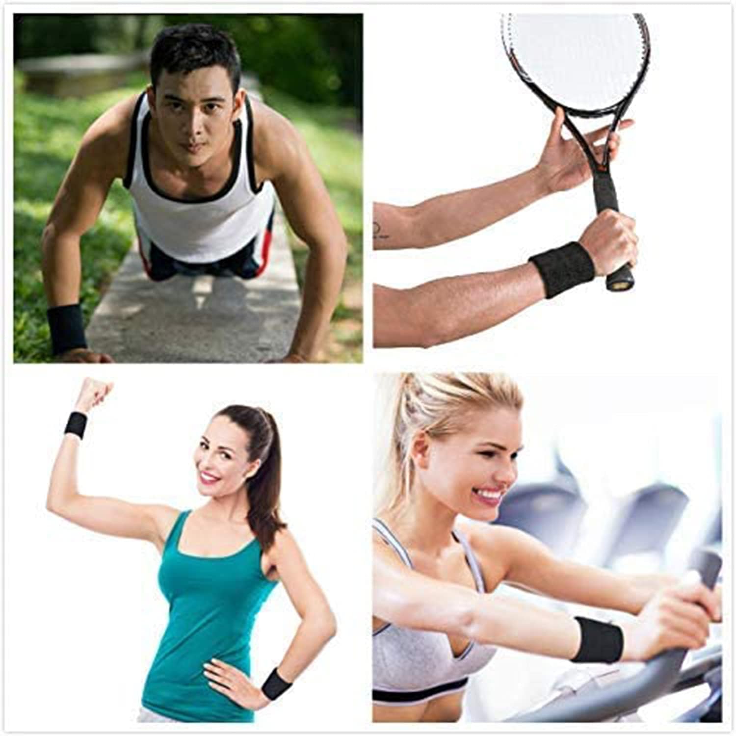 AQSXO Sports Wristbands Cotton Sweat Bands, for Basketball, Baseball, Running Athletic Sports, 12 Pack. : Sports & Outdoors