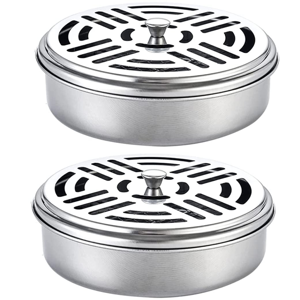Mosquito Coil Holder, 2PCS Stainless Steel Spiral Incense Burner, Fireproof