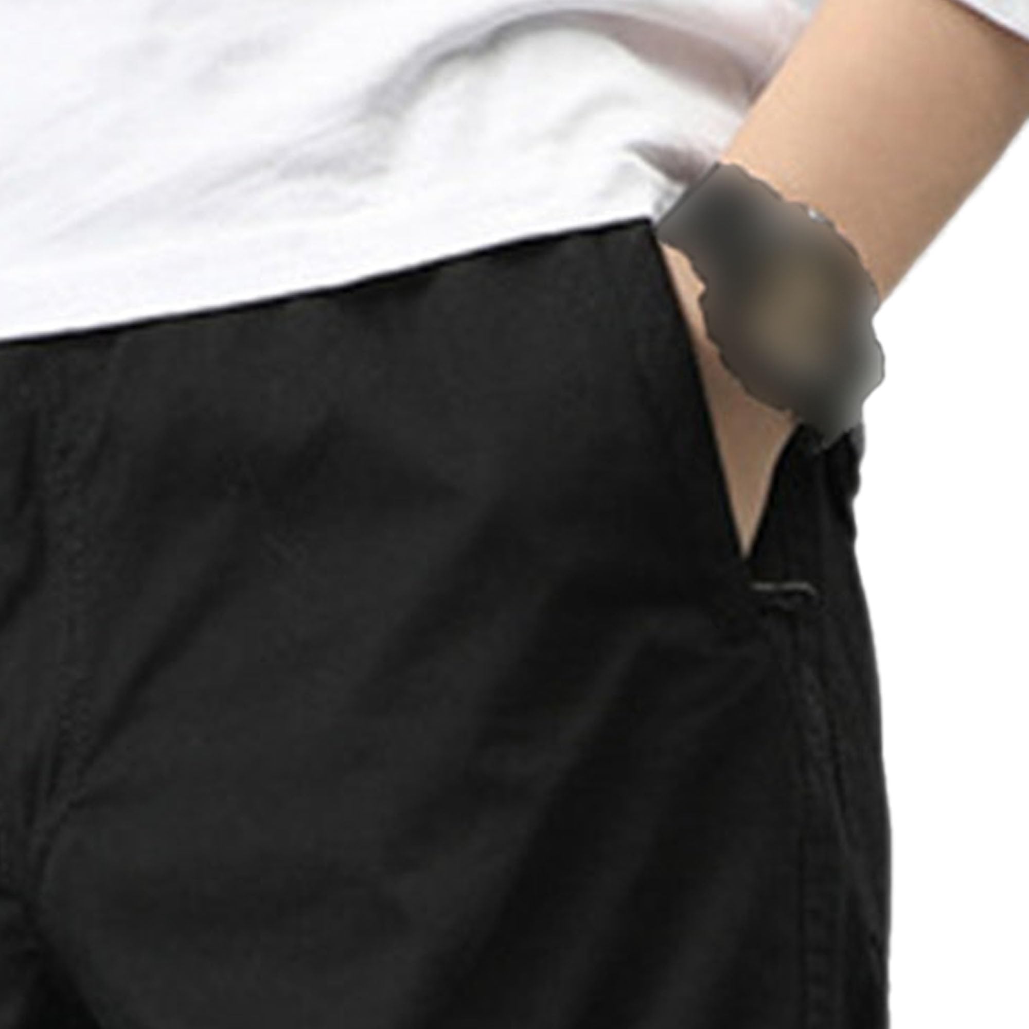 Mens Relaxed Fit Casual Pants Straight Leg Loose Fit Cargo Trouser Elastic Waist Tactical Pants Multi Pockets (X-Large,Black)