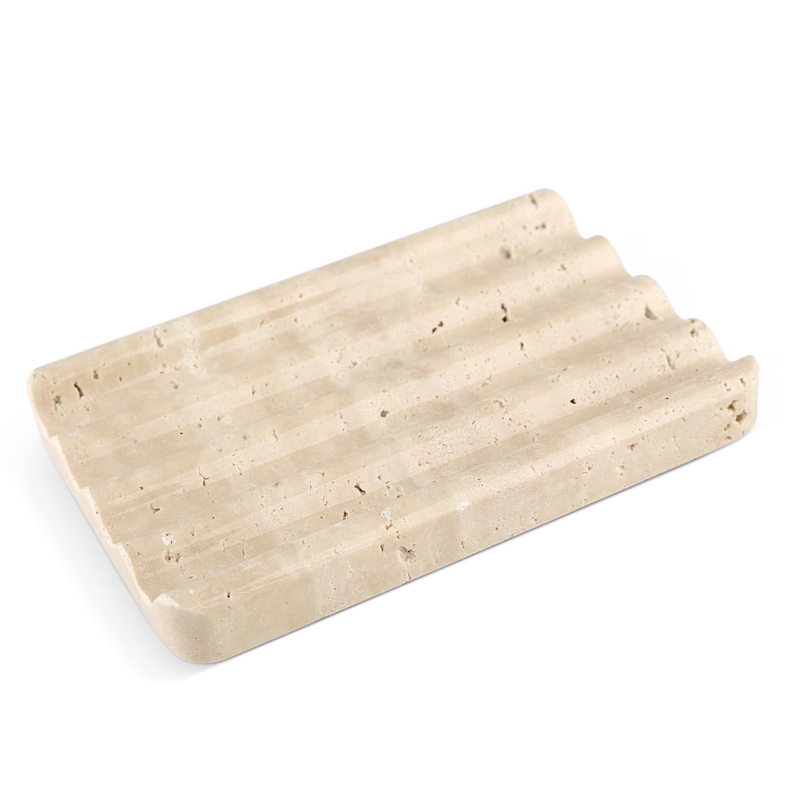Porte-savon en marbre beige grand format pour évier de cuisine et salle de bain