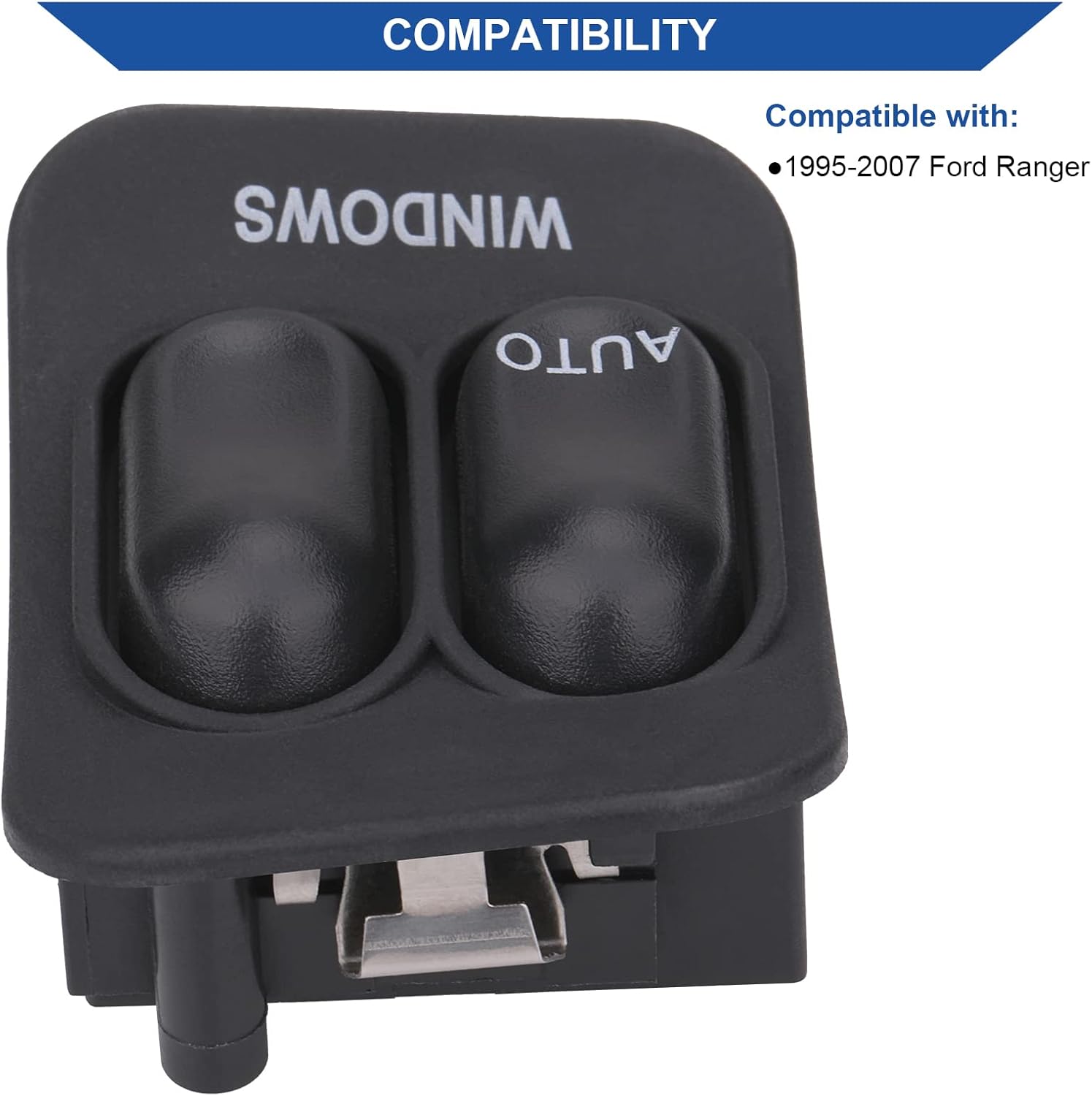 Obaee Power Window Switch Master Control Button Front Driver Side Compatible with Ford Ranger 1995 1996 1997 1998 1999 2000 2001 2002 2003 2004 2005 2006 2007 Replacement OEM F57Z14529B F57Z-14529-B