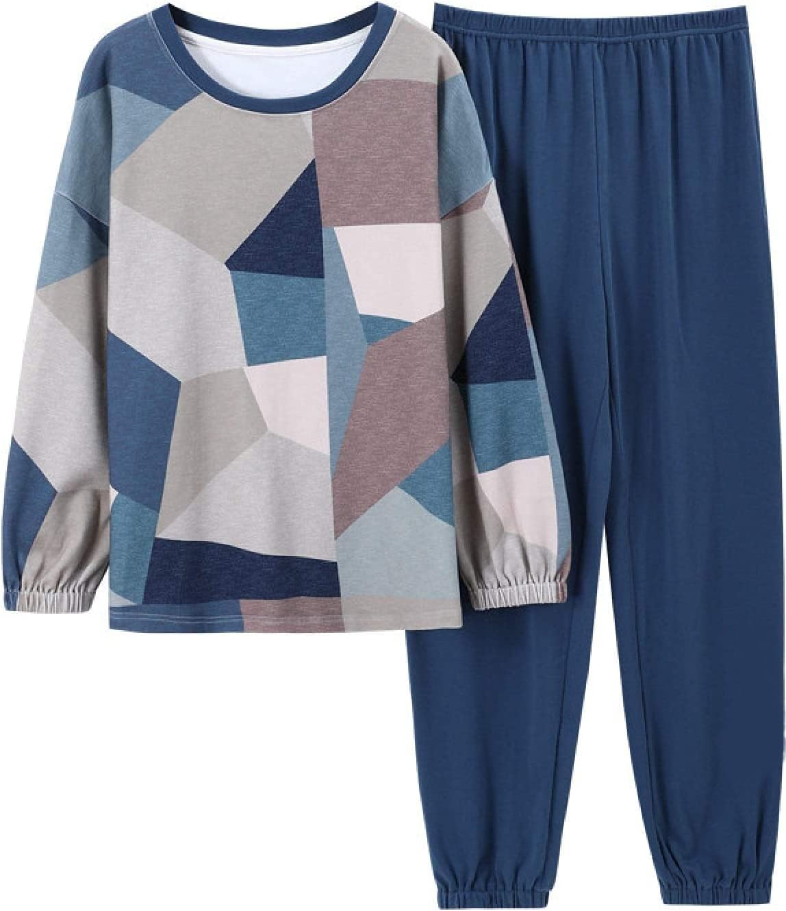Pijamas para Damas, Conjuntos de Pijamas para Mujer Otoño con algodón de Invierno Cómodo camisón para niña Ropa de Dormir Pijama para el hogar para Dama Caliente Camisones,B,XXL