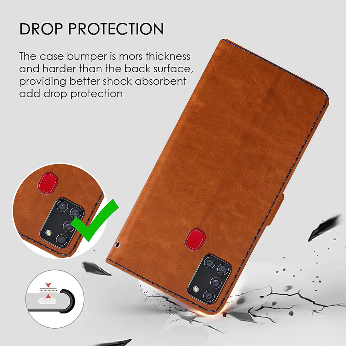 Amazon Brand - Solimo Flip Leather Mobile Cover (Soft, Flexible & Kickstand Back case) Compatible for Samsung Galaxy A21 4G / A21s 4G (CamelBlue) offers donot miss 2 Amazon Brand - Solimo Flip Leather Mobile Cover (Soft, Flexible & Kickstand Back case) Compatible for Samsung Galaxy A21 4G / A21s 4G (CamelBlue) offers donot miss