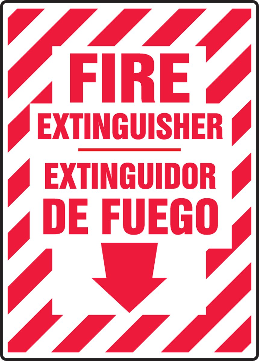 Signalisation extincteur bilingue avec flèche directionnelle